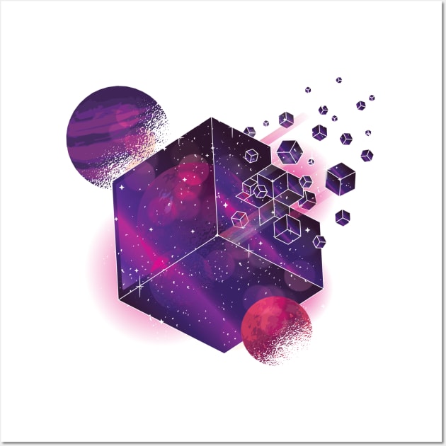 Galaxy Cube Wall Art by LR_Collections